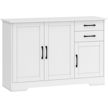 Wooden Sideboard 120cm Wide With 3 Doors And 2 Drawers - Velmora