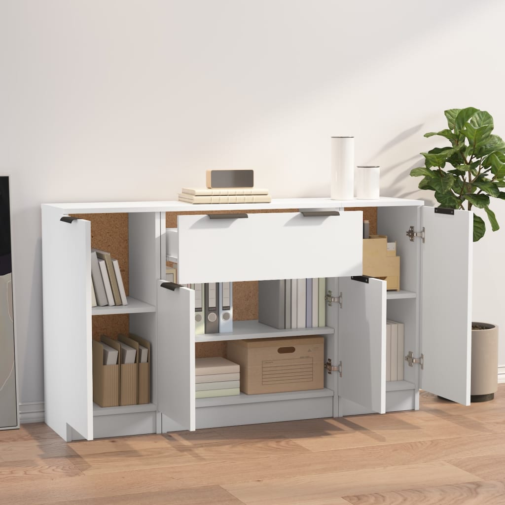 Wooden Sideboard 120cm Wide With 4 Doors And 1 Drawer - Vantage Home