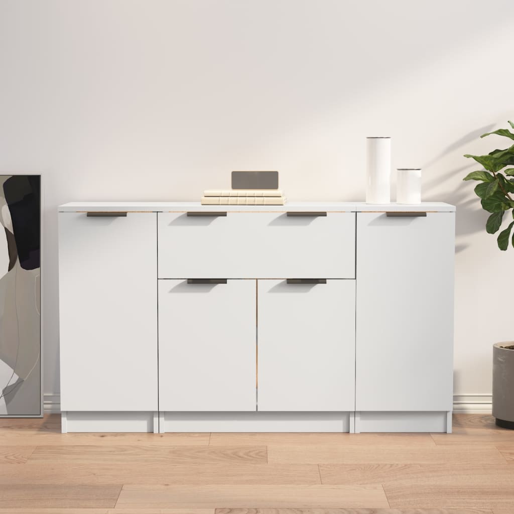 Wooden Sideboard 120cm Wide With 4 Doors And 1 Drawer - Vantage Home