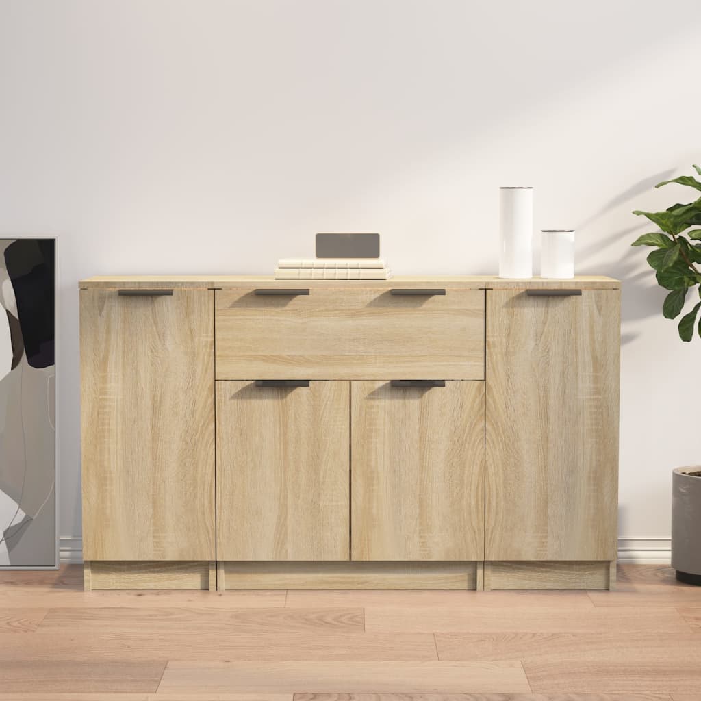 Wooden Sideboard 120cm Wide With 4 Doors And 1 Drawer - Vantage Home