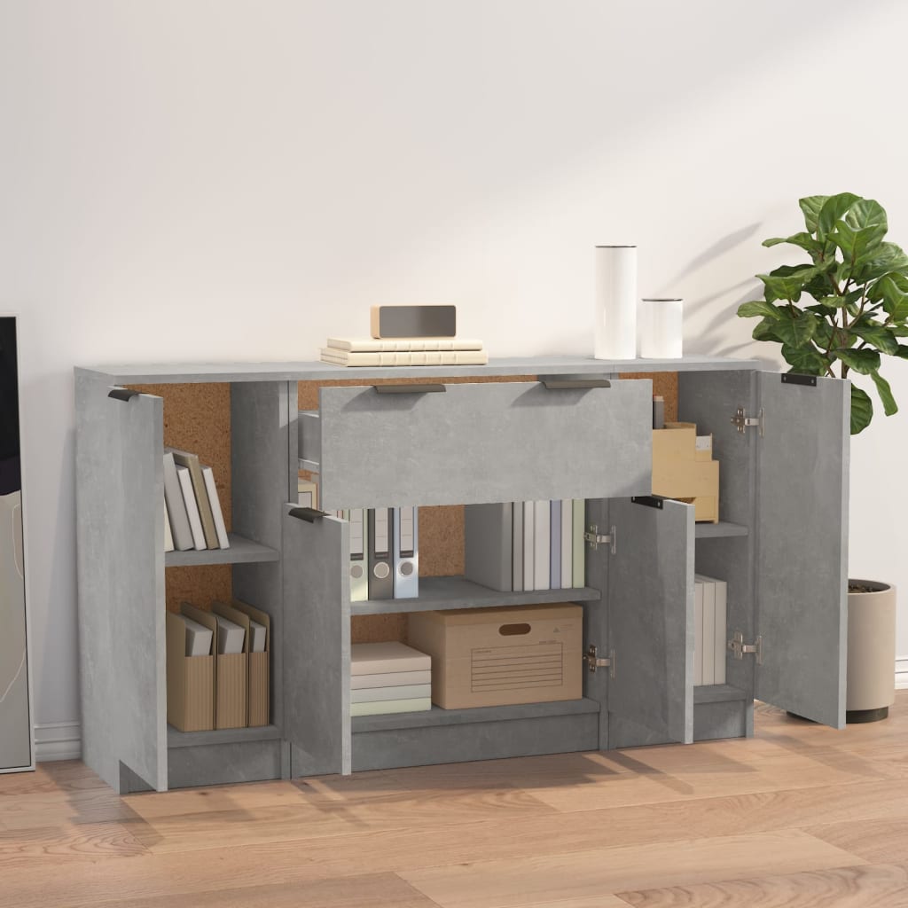 Wooden Sideboard 120cm Wide With 4 Doors And 1 Drawer - Vantage Home