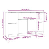 Wooden Sideboard 120cm Wide With 4 Doors And 1 Drawer - Vantage Home
