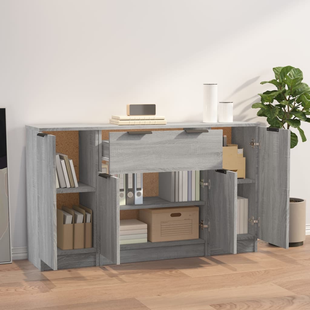 Wooden Sideboard 120cm Wide With 4 Doors And 1 Drawer - Vantage Home