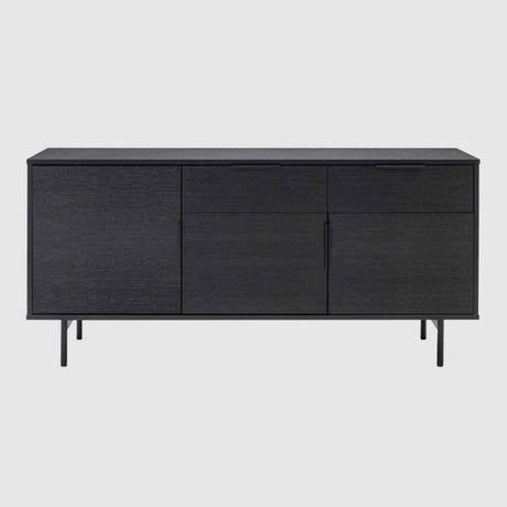 Wooden Sideboard 140cm Wide With 3 Doors And 2 Drawers - Hura