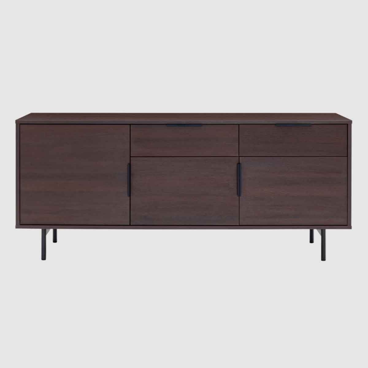 Wooden Sideboard 140cm Wide With 3 Doors And 2 Drawers - Hura
