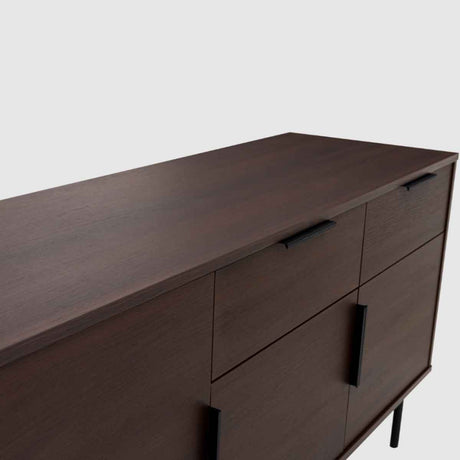 Wooden Sideboard 140cm Wide With 3 Doors And 2 Drawers - Hura