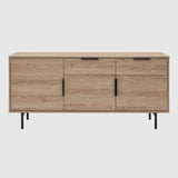 Wooden Sideboard 140cm Wide With 3 Doors And 2 Drawers - Hura