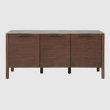 Wooden Sideboard 150cm Wide With Marble Effect Glass Top And 3 Doors - Willow