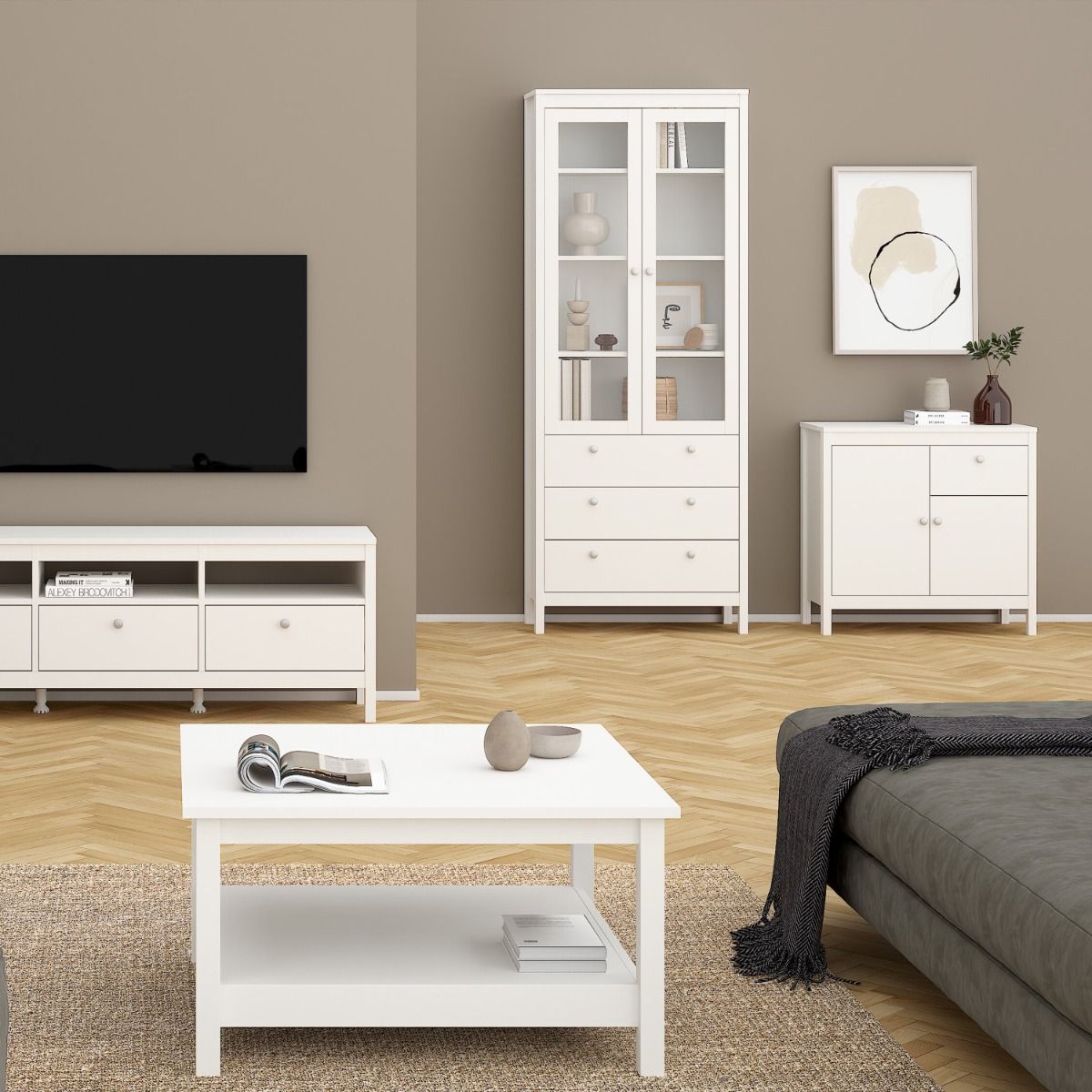 Wooden Sideboard With 2 Doors And 1 Drawer - Madrid