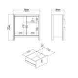 Wooden Sideboard With 2 Doors And 1 Drawer - Madrid