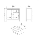 Wooden Sideboard With 2 Doors And 1 Drawer - Madrid