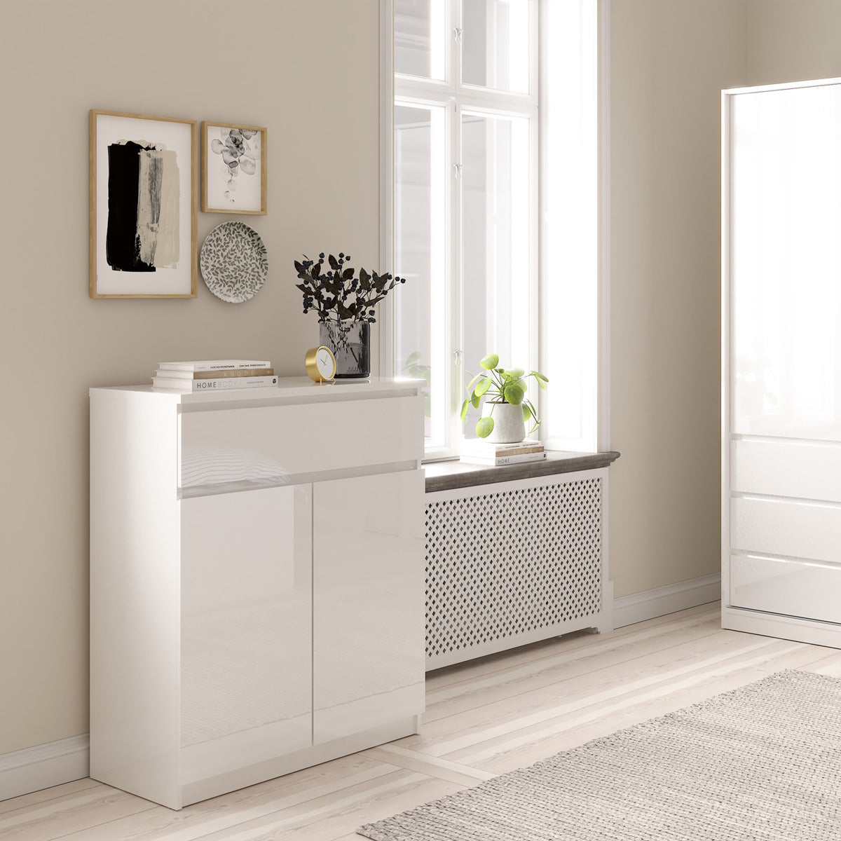 Wooden Sideboard With 2 Doors And 1 Drawer - Naia
