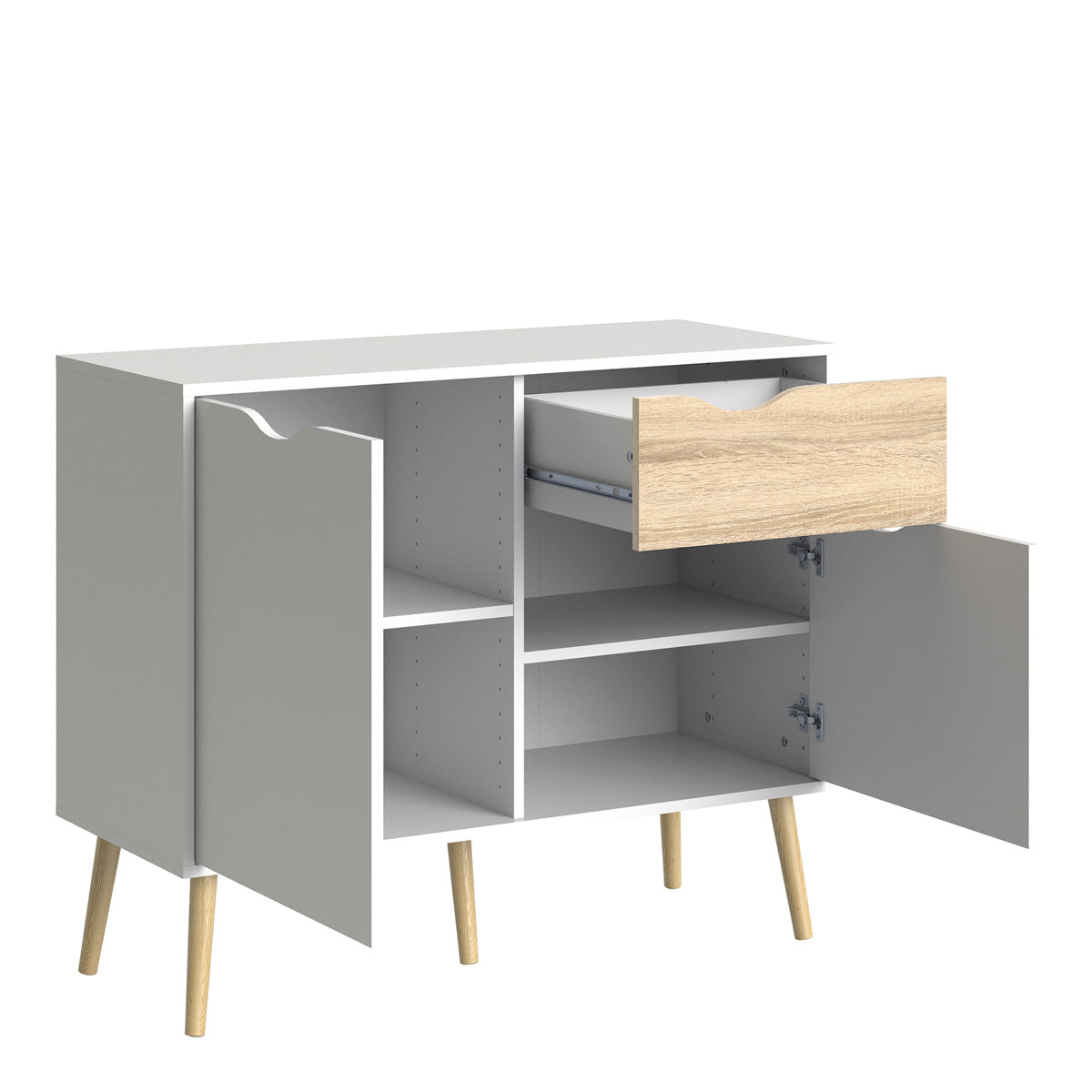 Wooden Sideboard With 2 Doors And 1 Drawer - Oslo