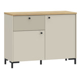 Wooden Sideboard With 2 Doors And 1 Fluted Detailed Drawer - Bixbite