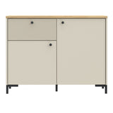Wooden Sideboard With 2 Doors And 1 Fluted Detailed Drawer - Bixbite