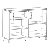 Wooden Sideboard With 2 Doors And 1 Fluted Detailed Drawer - Bixbite