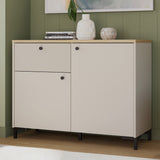 Wooden Sideboard With 2 Doors And 1 Fluted Detailed Drawer - Bixbite