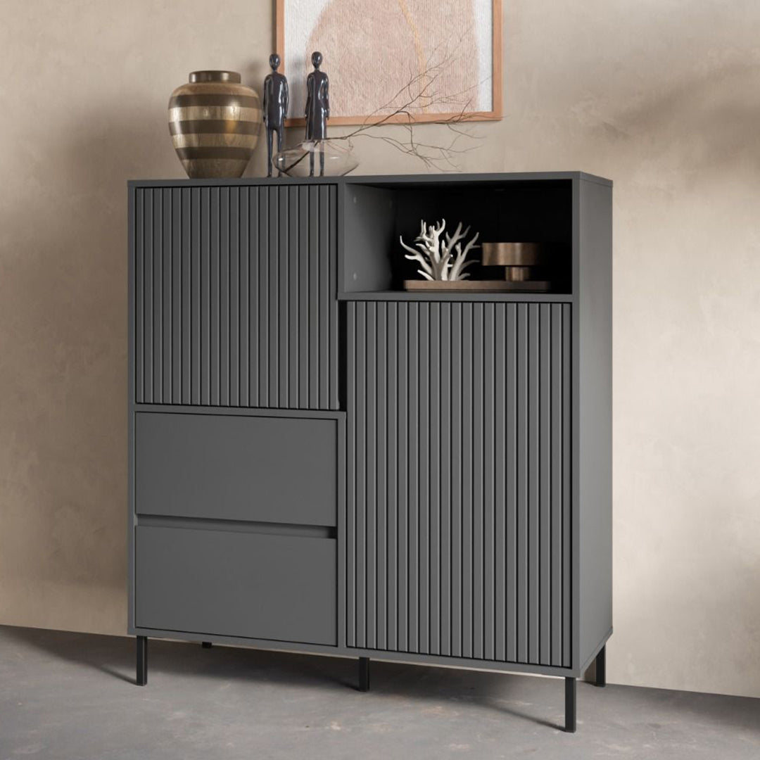 Wooden Sideboard With 2 Doors And 2 Drawers - Avenale