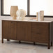 Wooden Sideboard 160cm Wide With 2 Doors 2 Drawers And Ceramic Top - Southampton