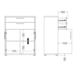 Wooden Sideboard With 2 Doors And 2 Drawers - Prima
