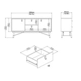 Wooden Sideboard With 2 Doors And 2 Drawers - Ry