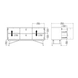Wooden Sideboard With 2 Doors And 2 Drawers - Ry