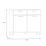 Wooden Sideboard With 2 Doors And 2 Drawers - Sali