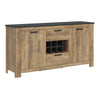 Wooden Sideboard With 2 Doors 2 Drawers And Wine Rack - Rapallo