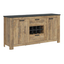 Wooden Sideboard With 2 Doors 2 Drawers And Wine Rack - Rapallo