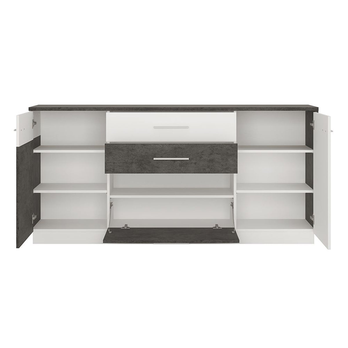 Wooden Sideboard With 2 Doors And 2 Drawers - Zingaro