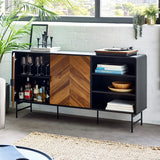 Wooden Sideboard With 2 Doors And 2 Shelves - Alvin