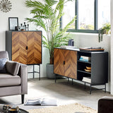 Wooden Sideboard With 2 Doors And 2 Shelves - Alvin