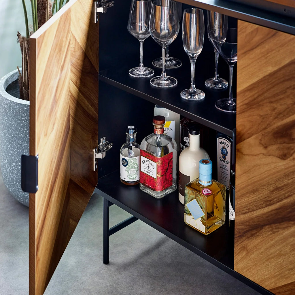 Wooden Sideboard With 2 Doors And 2 Shelves - Alvin