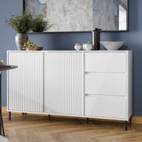 Wooden Sideboard With 2 Doors And 3 Drawers - Avenale