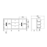 Wooden Sideboard With 2 Doors And 3 Drawers - Barcelona