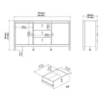 Wooden Sideboard With 2 Doors And 3 Drawers - Madrid