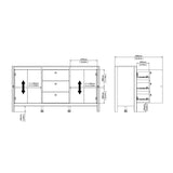 Wooden Sideboard With 2 Doors And 3 Drawers - Madrid