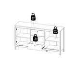 Wooden Sideboard With 2 Doors And 3 Drawers - Madrid