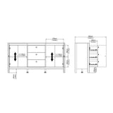 Wooden Sideboard With 2 Doors And 3 Drawers - Madrid