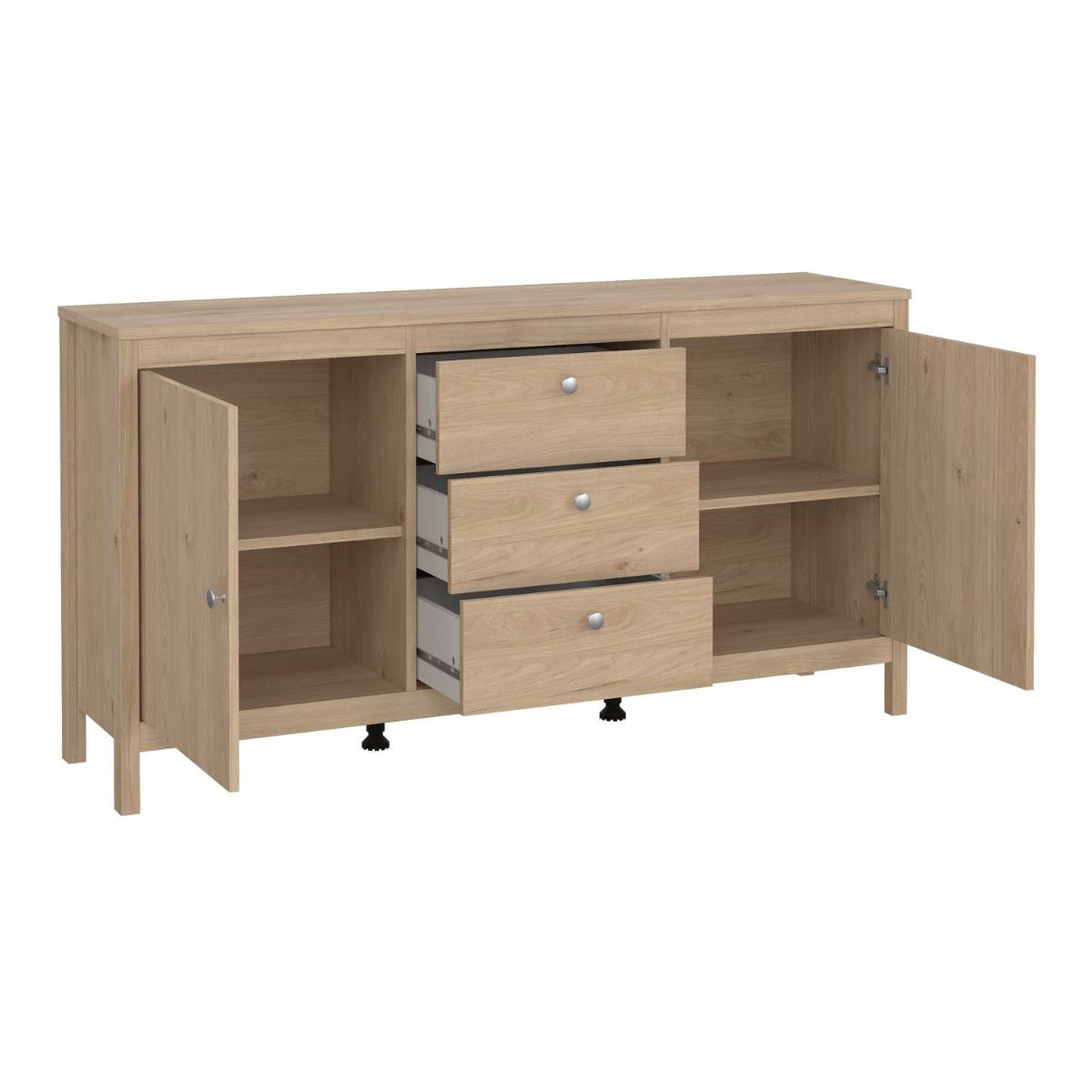 Wooden Sideboard With 2 Doors And 3 Drawers - Madrid