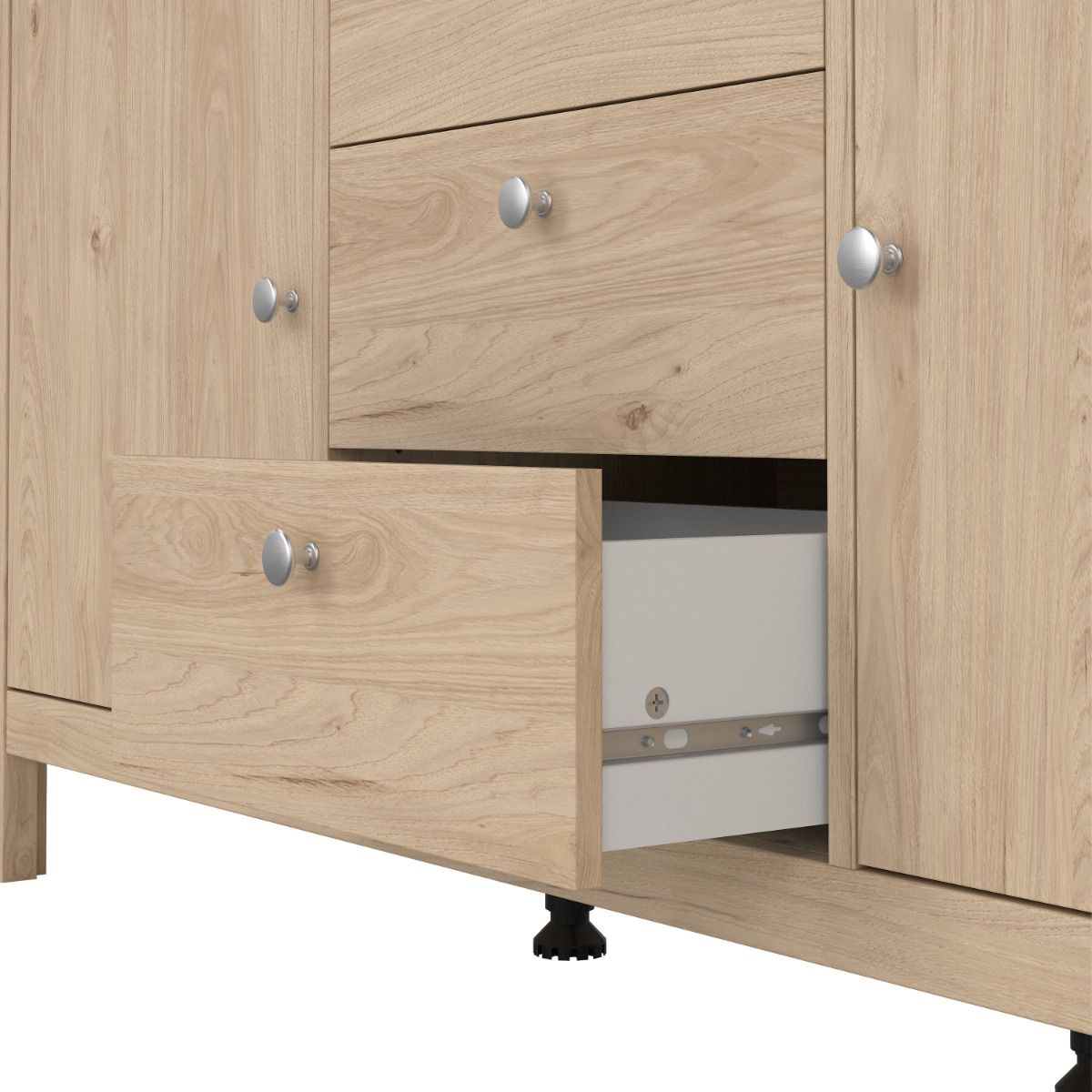 Wooden Sideboard With 2 Doors And 3 Drawers - Madrid