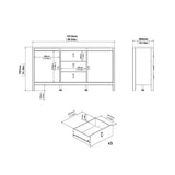 Wooden Sideboard With 2 Doors And 3 Drawers - Madrid
