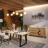 Wooden Sideboard With 2 Doors And 3 Drawers - Nikomedes