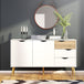 Wooden Sideboard 147.2cm Wide With 2 Doors And 3 Drawers - Oslo
