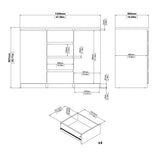 Wooden Sideboard With 2 Doors And 4 Drawers - Naia