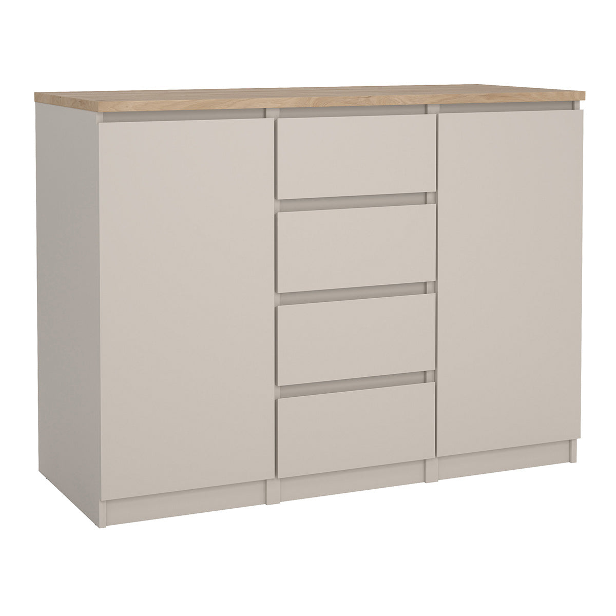 Wooden Sideboard With 2 Doors And 4 Drawers - Naia
