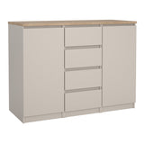 Wooden Sideboard With 2 Doors And 4 Drawers - Naia