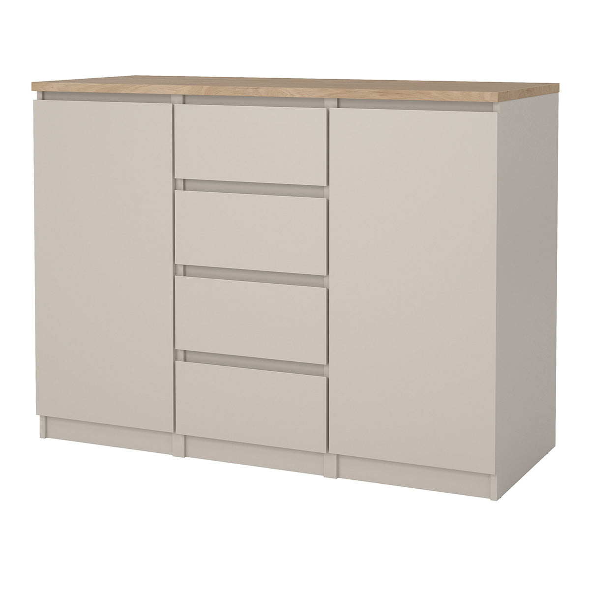 Wooden Sideboard With 2 Doors And 4 Drawers - Naia