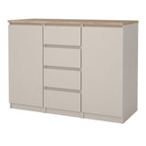 Wooden Sideboard With 2 Doors And 4 Drawers - Naia