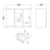 Wooden Sideboard With 2 Doors And 4 Drawers - Naia